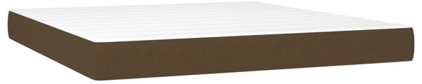Krevet box spring s madracem LED tamnosmeđi 160x200 cm tkanina - Smeđa / 160 x 200 cm
