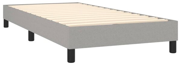 Krevet box spring s madracem LED svjetlosivi 80x200 cm tkanina - Siva / 80 x 200 cm