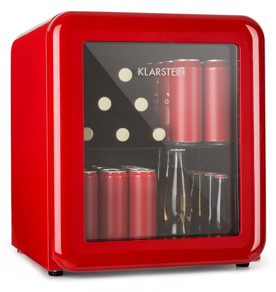 Klarstein PopLife, hladnjak za napitke, 48 l, 0 - 10 °C, retro dizajn, crveni