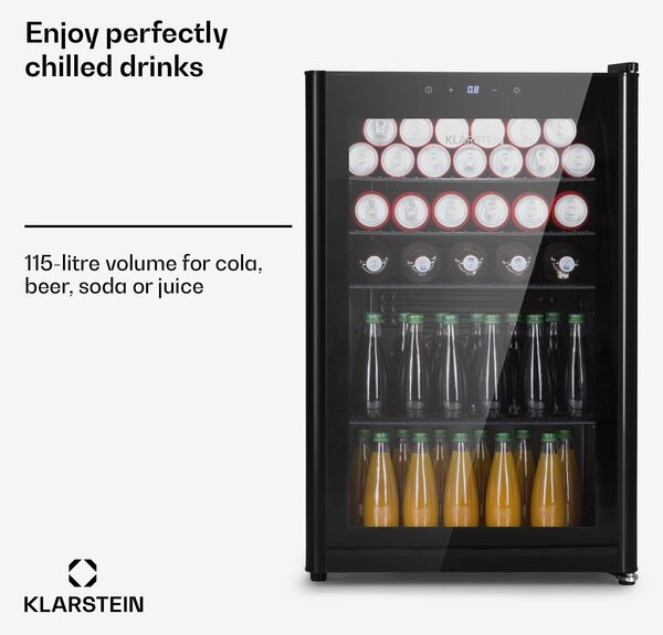Klarstein Beercave 115 Hladnjak 115 ltr 4 police Trostruka izo staklena vrata Touch