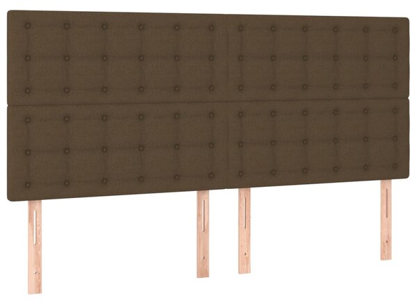 Krevet box spring s madracem LED tamnosmeđi 160x200 cm tkanina - Smeđa / 160 x 200 cm
