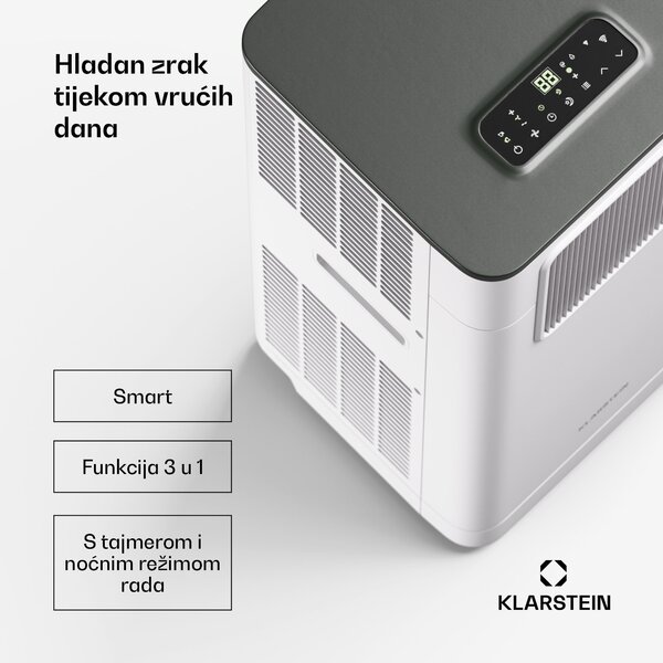 Klarstein Breeze Box 7K Smart PAC klima uređaj, režim 3 u 1| Inteligentna kontrola, do 25 m², 24-satni tajmer, prijenosni