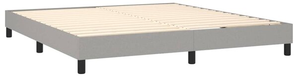 Krevet box spring s madracem LED svjetlosivi 180x200 cm tkanina - Siva / 180 x 200 cm
