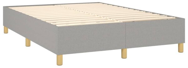 Krevet box spring s madracem LED svjetlosivi 140x200 cm tkanina - Siva / 140 x 200 cm