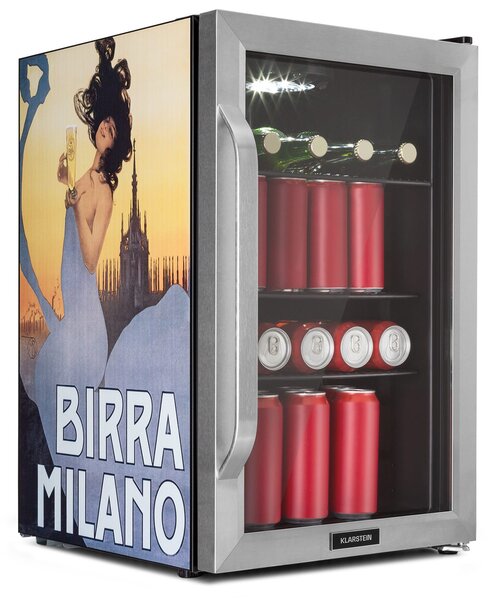 Klarstein Beersafe 70 Birra Edition, hladnjak, 70 litara, 3 police, staklena vrata, nehrđajući čelik
