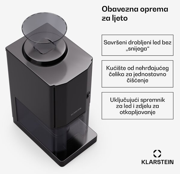 Klarstein Ledolomac, drobilica leda, 15 kg/h, posuda za led 3,5 l