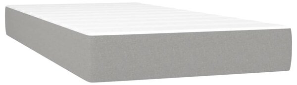 Krevet box spring s madracem LED svjetlosivi 80x200 cm tkanina - Siva / 80 x 200 cm