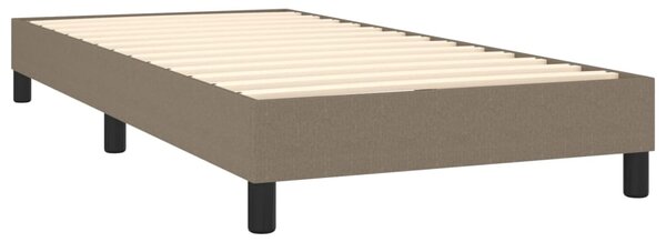 Krevet box spring s madracem LED smeđesivi 90x200 cm tkanina - Tupe / 90 x 200 cm