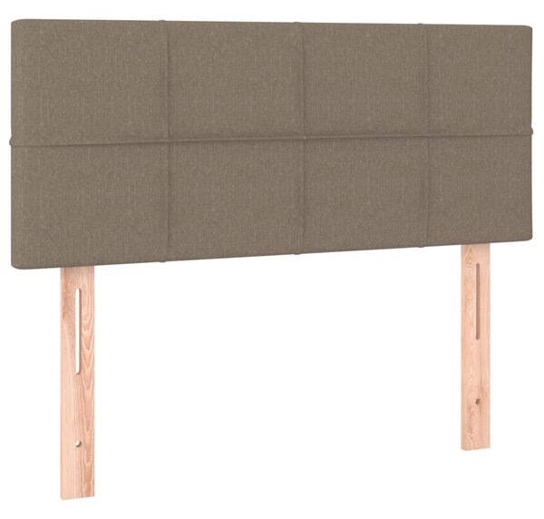 Krevet box spring s madracem LED smeđesivi 90x200 cm tkanina - Tupe / 90 x 200 cm