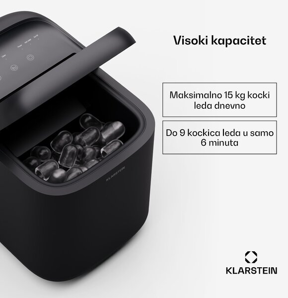 Klarstein SparkIce ledomat, 2 načina, 1,5 l hladne vode, automatsko čišćenje, 15 kg/24 sata