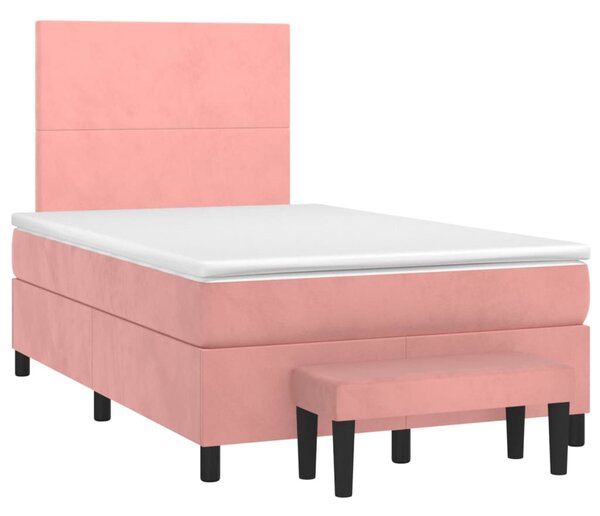 Box spring krevet s madracem ružičasti 120 x 200 cm baršunasti - Ružičasti / 120 x 200 cm