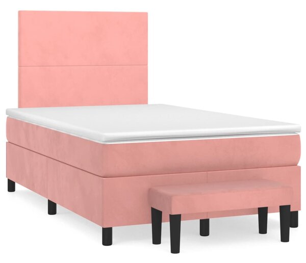 Box spring krevet s madracem ružičasti 120 x 200 cm baršunasti - Ružičasti / 120 x 200 cm