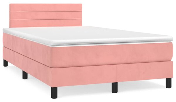 Box spring krevet s madracem ružičasti 120 x 200 cm baršunasti - Ružičasti / 120 x 200 cm