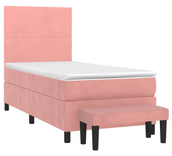 Box spring krevet s madracem ružičasti 80 x 200 cm baršunasti - Ružičasti / 80 x 200 cm
