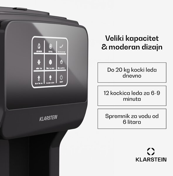 Klarstein ArcticBlend 3u1 ledomat, 20 kg/24h, Bullet Ice, Zdrobljeni led, Dozator vode