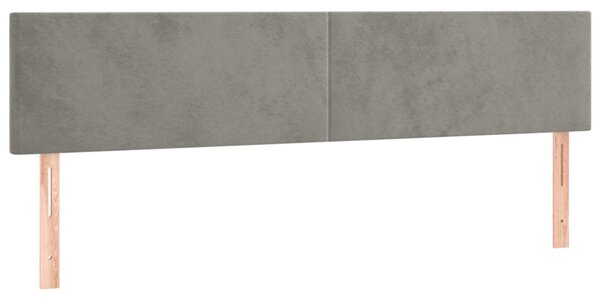 Krevet s oprugama i madracem svjetlosivi 200x200 cm baršunasti - Siva / 200 x 200 cm