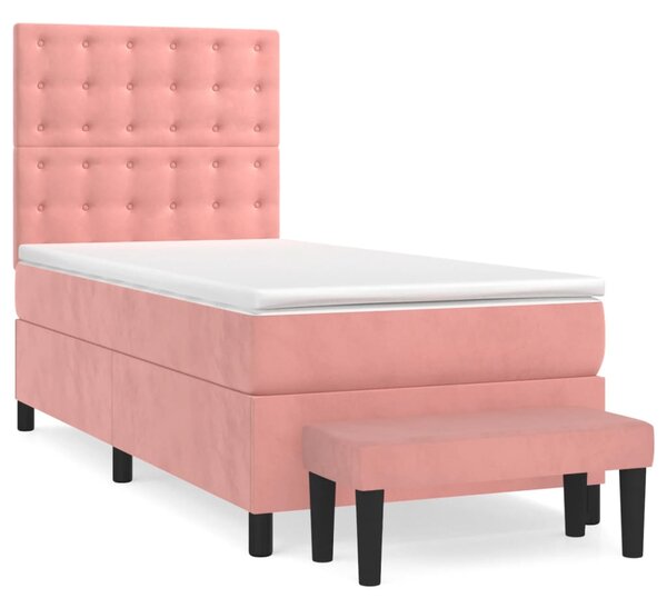Box spring krevet s madracem ružičasti 80 x 200 cm baršunasti - Ružičasti / 80 x 200 cm