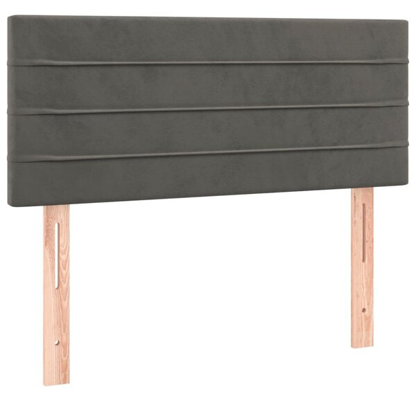 Box spring krevet s madracem tamnosivi 80 x 200 cm baršunasti - Siva / 80 x 200 cm