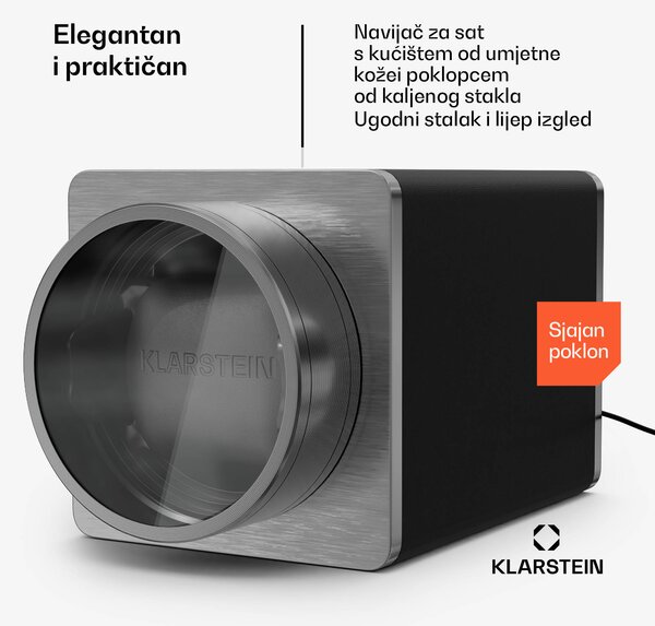 Klarstein TimeSync navijač za sat, 1 sat, 5 režima, 3 smjera, veganski materijali, univerzalna veličina, tihi rad