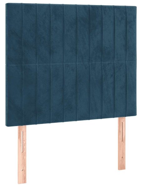 Box spring krevet s madracem tamnoplavi 80 x 200 cm baršunasti - Plava / 80 x 200 cm