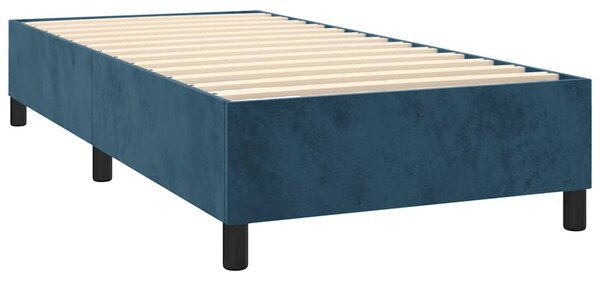 Box spring krevet s madracem tamnoplavi 80 x 200 cm baršunasti - Plava / 80 x 200 cm