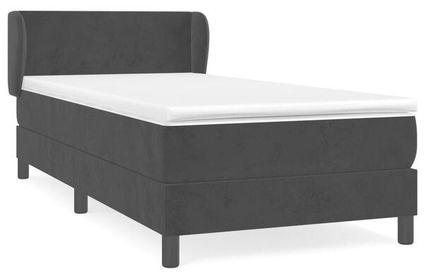 Box spring krevet s madracem crni 90x190 cm baršunasti - Crna / 90 x 190 cm