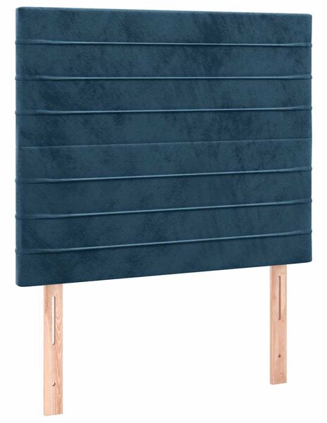 Box spring krevet s madracem tamnoplavi 120 x 200 cm baršunasti - Plava / 120 x 200 cm