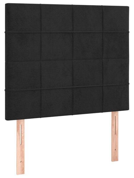Box spring krevet s madracem crni 90x190 cm baršunasti - Crna / 90 x 190 cm
