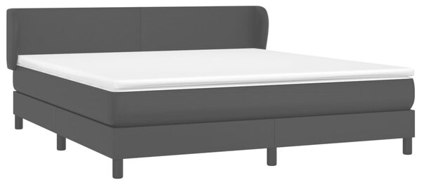 Krevet s oprugama i madracem crni 160 x 200 cm od umjetne kože - Crna / 160 x 200 cm