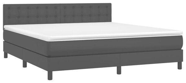 Krevet s oprugama i madracem crni 160 x 200 cm od umjetne kože - Crna / 160 x 200 cm