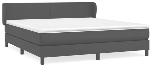 Krevet s oprugama i madracem crni 160 x 200 cm od umjetne kože - Crna / 160 x 200 cm