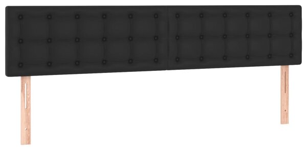 Krevet s oprugama i madracem crni 160 x 200 cm od umjetne kože - Crna / 160 x 200 cm