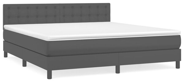Krevet s oprugama i madracem crni 160 x 200 cm od umjetne kože - Crna / 160 x 200 cm