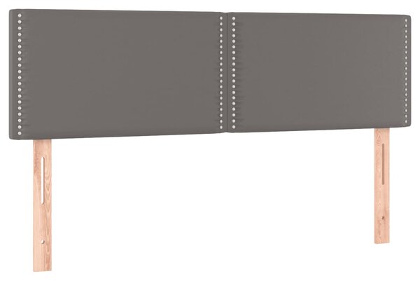 Krevet s oprugama i madracem sivi 140x200 cm od umjetne kože - Siva / 140 x 200 cm