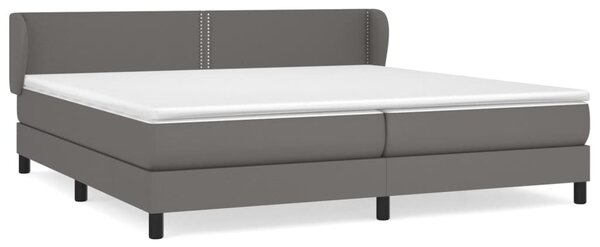 Krevet s oprugama i madracem sivi 200x200 cm od umjetne kože - Siva / 200 x 200 cm