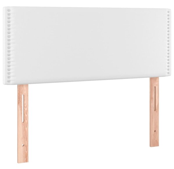 Krevet box spring s madracem LED bijeli 100x200 cm umjetna koža - Bijela / 100 x 200 cm