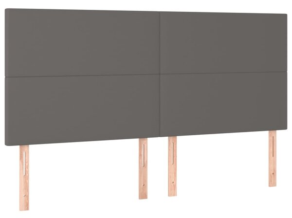 Krevet s oprugama i madracem sivi 200x200 cm od umjetne kože - Siva / 200 x 200 cm