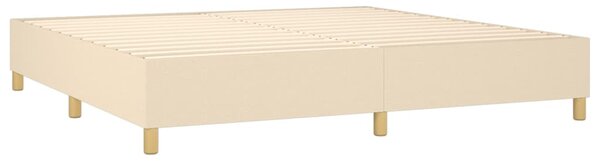 Krevet s oprugama i madracem krem 200 x 200 cm od tkanine - Krema / 200 x 200 cm