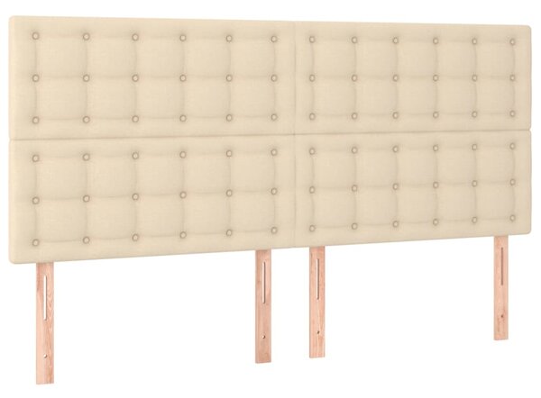 Krevet s oprugama i madracem krem 200 x 200 cm od tkanine - Krema / 200 x 200 cm