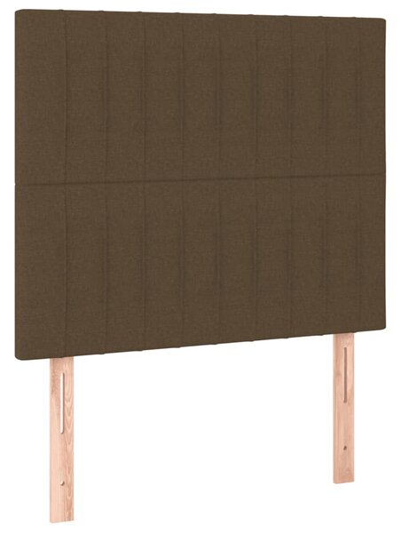 Krevet s oprugama i madracem tamnosmeđi 90 x 190 cm od tkanine - Smeđa / 90 x 190 cm