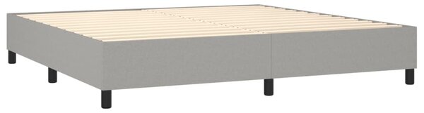 Krevet s oprugama i madracem svjetlosivi 200 x 200cm od tkanine - Siva / 200 x 200 cm