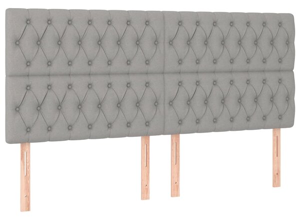 Krevet s oprugama i madracem svjetlosivi 200 x 200cm od tkanine - Siva / 200 x 200 cm