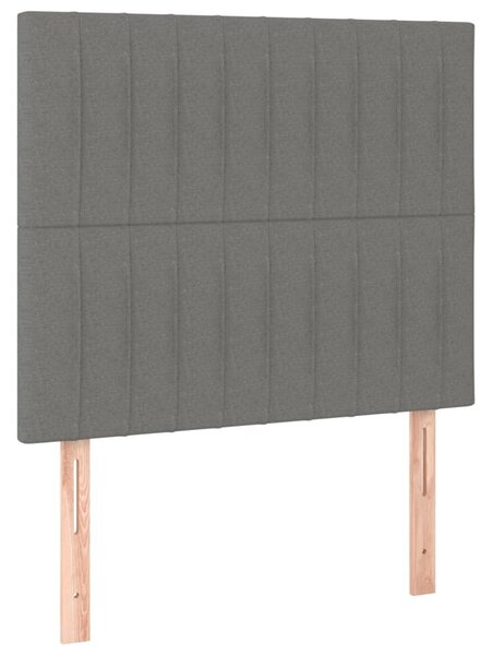 Krevet s oprugama i madracem tamnosivi 100 x 200 cm od tkanine - Siva / 100 x 200 cm