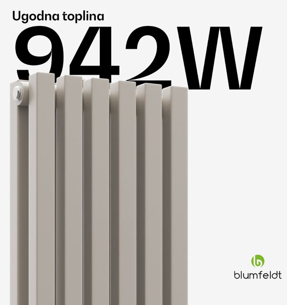 Blumfeldt Delgado radijator | moderni dizajn | 25 x 120 cm | 942 W | središnje spajanje