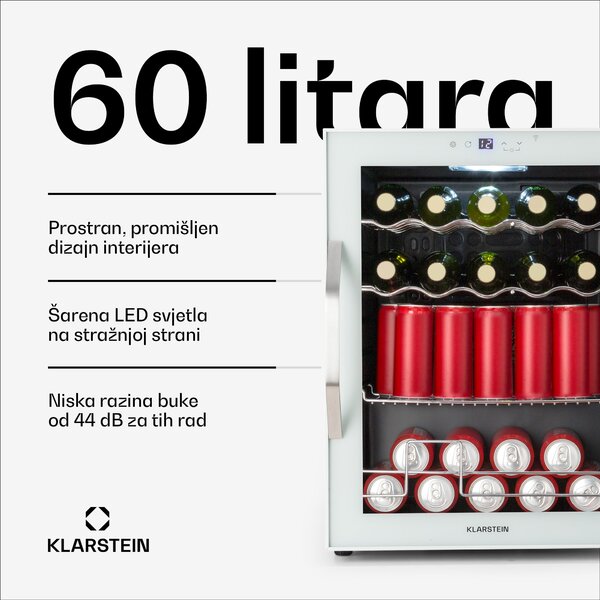 Klarstein Hladnjak Coachella 60 Smart, Wifi, LED, 3 police, Pozadinsko osvjetljenje, EEK E