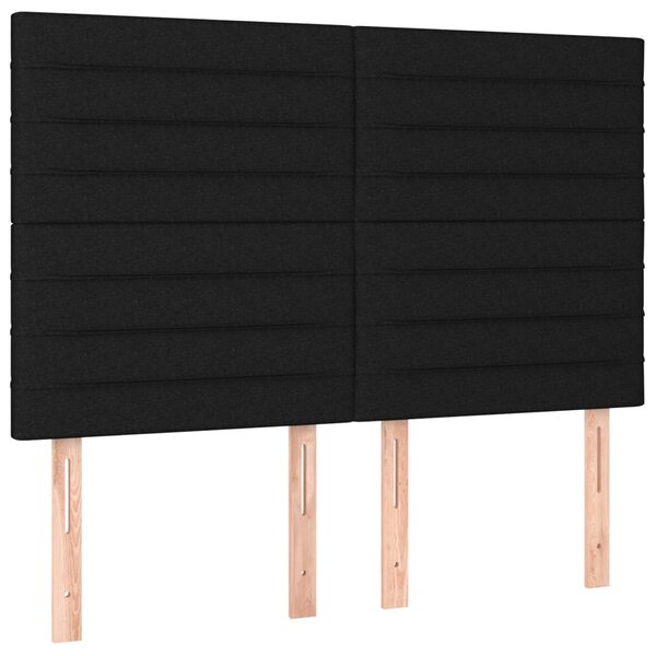 Krevet s oprugama i madracem crni 140 x 190 cm od tkanine - Crna / 140 x 190 cm