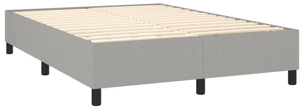 Krevet s oprugama i madracem svjetlosivi 140x190 cm od tkanine - Siva / 140 x 190 cm