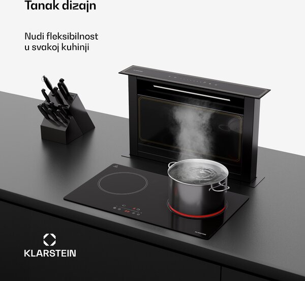 Klarstein Ploča za kuhanje CeramEase Slim VTC, staklokeramika, 3 ploče za kuhanje, 5,2 kW, na dodir, tajmer
