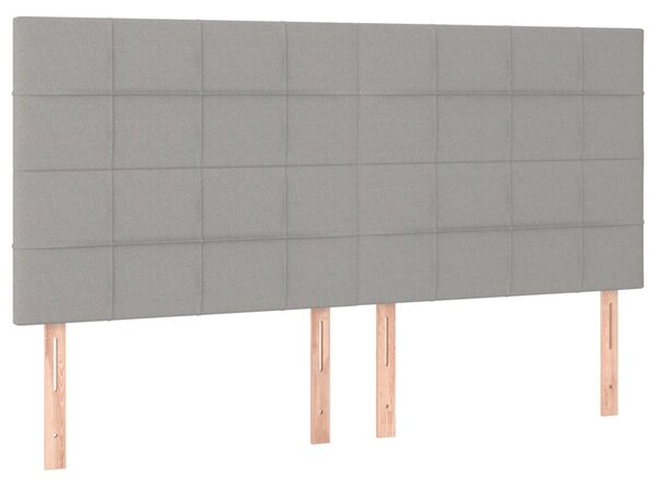 Krevet box spring s madracem svjetlosiva 160x200 cm tkanina - Siva / 160 x 200 cm