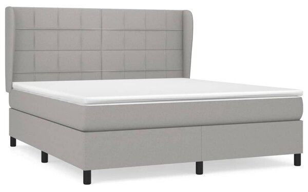 Krevet box spring s madracem svjetlosiva 160x200 cm tkanina - Siva / 160 x 200 cm